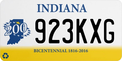 IN license plate 923KXG
