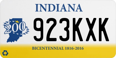 IN license plate 923KXK