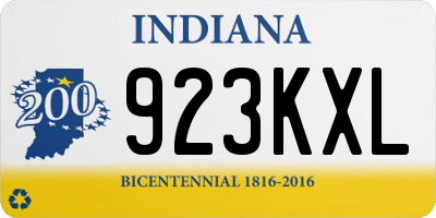 IN license plate 923KXL
