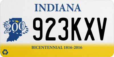 IN license plate 923KXV
