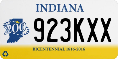 IN license plate 923KXX