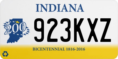 IN license plate 923KXZ