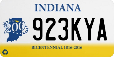 IN license plate 923KYA