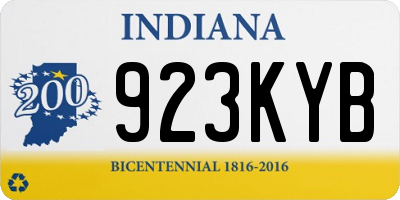 IN license plate 923KYB