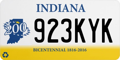 IN license plate 923KYK