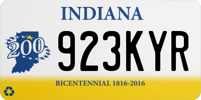IN license plate 923KYR
