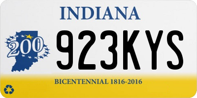 IN license plate 923KYS