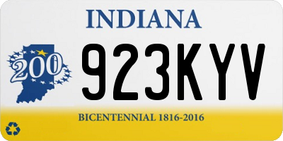 IN license plate 923KYV