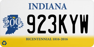 IN license plate 923KYW
