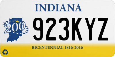 IN license plate 923KYZ