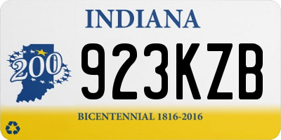 IN license plate 923KZB