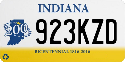 IN license plate 923KZD