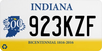 IN license plate 923KZF