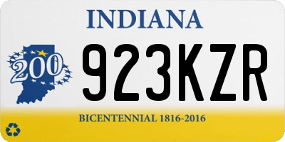 IN license plate 923KZR