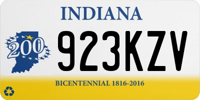 IN license plate 923KZV