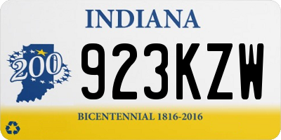 IN license plate 923KZW