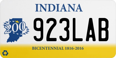 IN license plate 923LAB