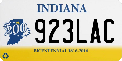 IN license plate 923LAC