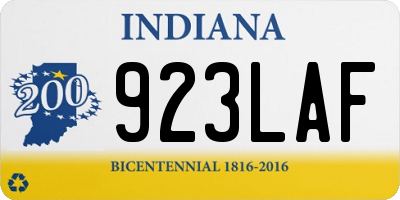 IN license plate 923LAF