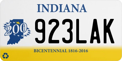 IN license plate 923LAK