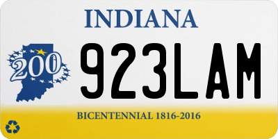 IN license plate 923LAM