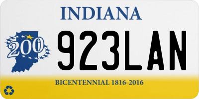 IN license plate 923LAN