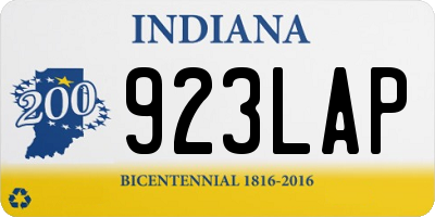 IN license plate 923LAP