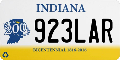 IN license plate 923LAR