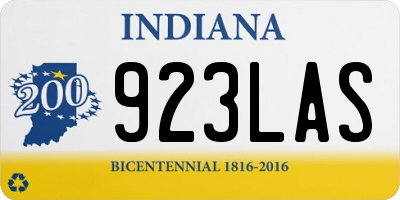 IN license plate 923LAS