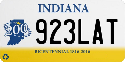 IN license plate 923LAT