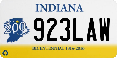 IN license plate 923LAW