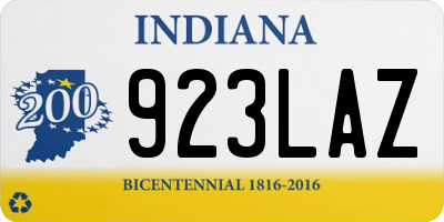 IN license plate 923LAZ
