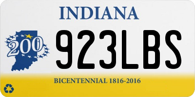 IN license plate 923LBS