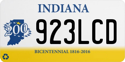 IN license plate 923LCD