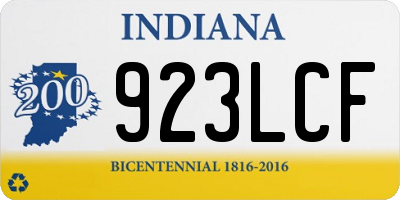 IN license plate 923LCF