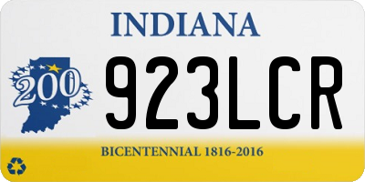 IN license plate 923LCR