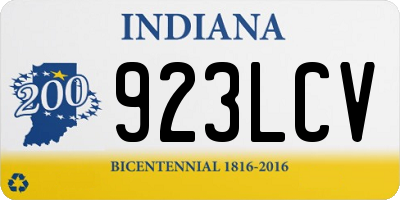 IN license plate 923LCV