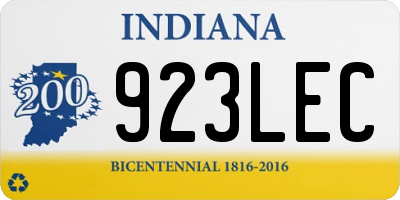 IN license plate 923LEC