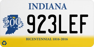 IN license plate 923LEF