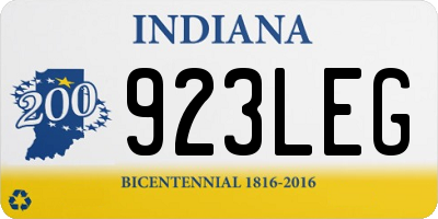 IN license plate 923LEG