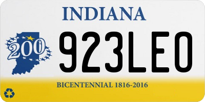 IN license plate 923LEO