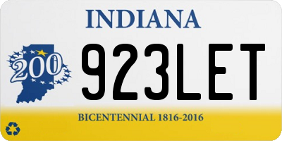 IN license plate 923LET