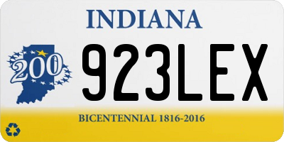 IN license plate 923LEX