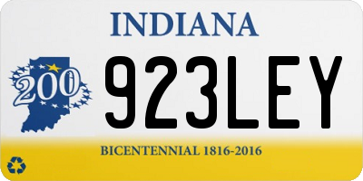 IN license plate 923LEY
