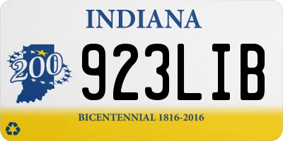 IN license plate 923LIB