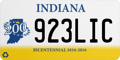 IN license plate 923LIC