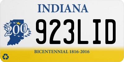 IN license plate 923LID
