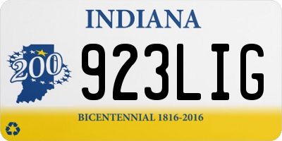 IN license plate 923LIG