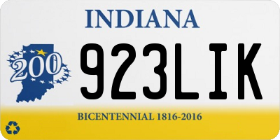 IN license plate 923LIK