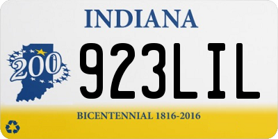 IN license plate 923LIL